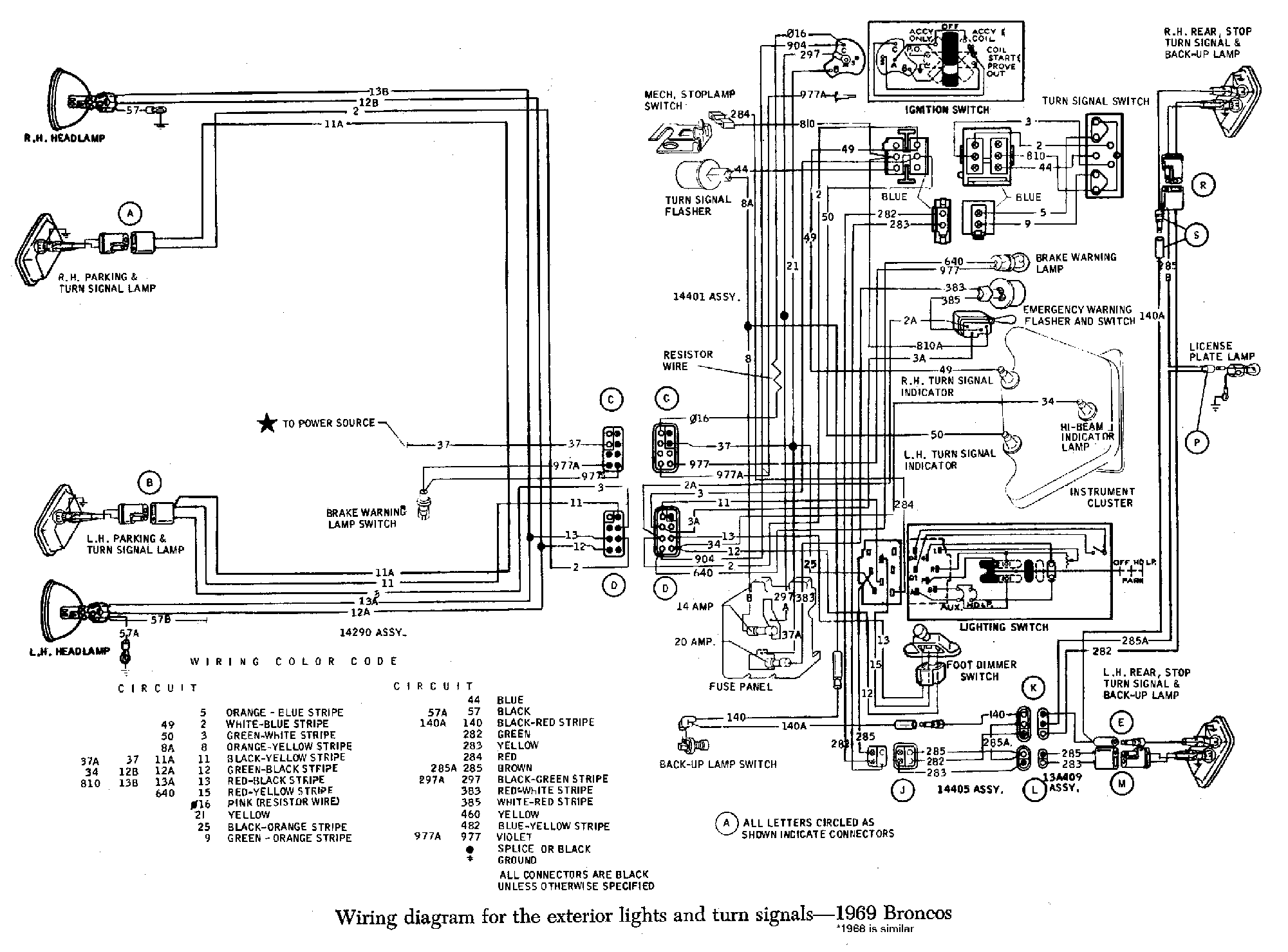 Fuel Injection Technical Library » Early Bronco Wiring diagrams