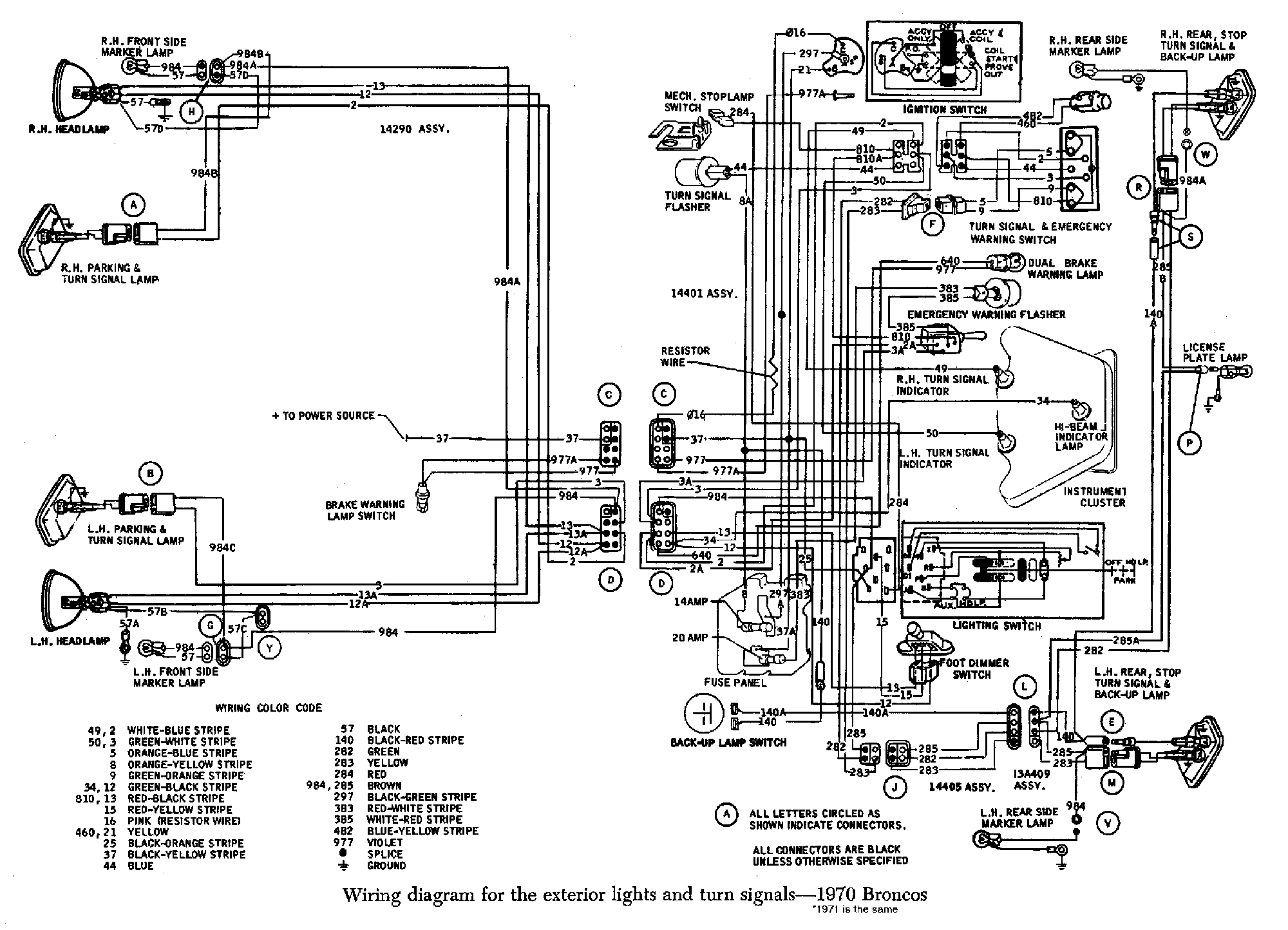 Fuel Injection Technical Library » Early Bronco Wiring diagrams